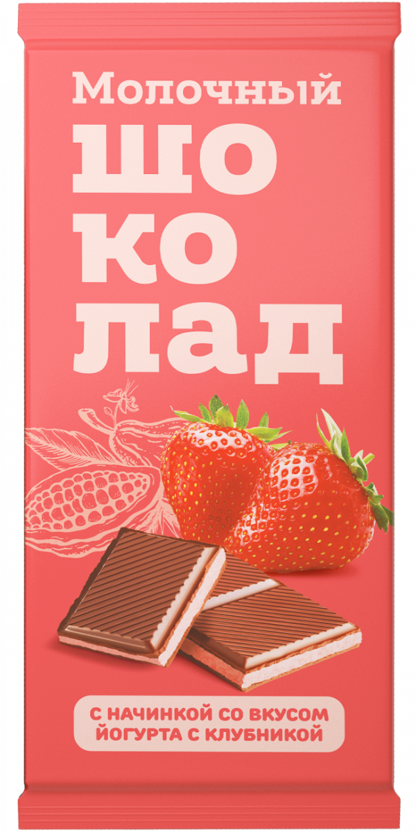 №1 Меренга Шоколад молочный с начинкой Йогурт-Клубника,(блок 24шт по 80г)   в Апатитах