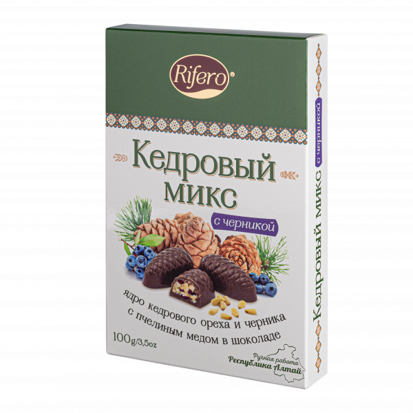 №1 Риф и ко Конфеты "Кедровый микс ЧЕРНИКА" 100г       в Апатитах