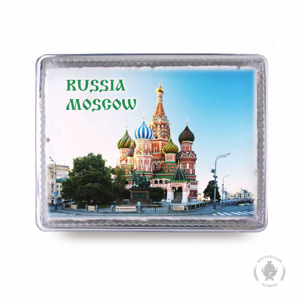 №3 Пряник 600г RUSSIA MOSCOW с фотопечатью (в подарочной пластиковой упаковке)  в Апатитах